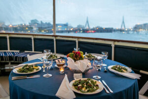 Charles River Boat Wedding Table Setting