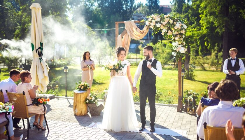 people attending a wedding