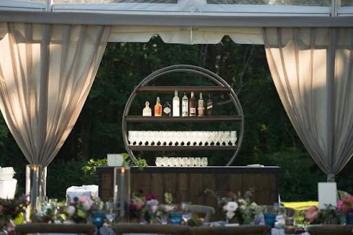 The bar at Johnny Burke Catering & Events featuring an elegant reception area for a wedding.